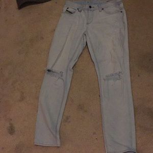 Denim Ripped Jeans. ( dont look at the floor)